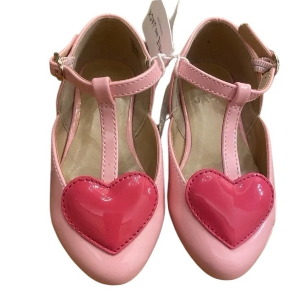 Janie & Jack Pink VDay Heart Dress Shoes New Size 6